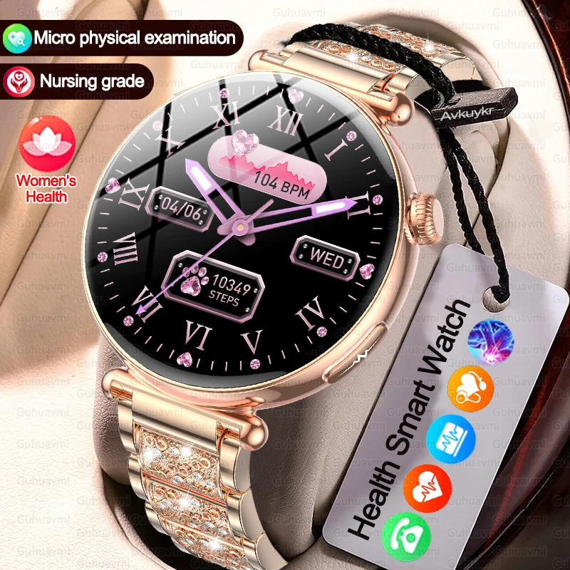 

2026 New Women AI Smart Diagnosis Smart Watch HRV+ECG Uric Acid Blood Oxygen Health Monitor IP68 Waterproof Sports Smartwatches