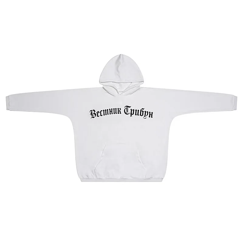 Black White 2024 Winter Vultures YZY Kanye West Russian Printing Hoodie Men Women Pullovers Cotton Hooded