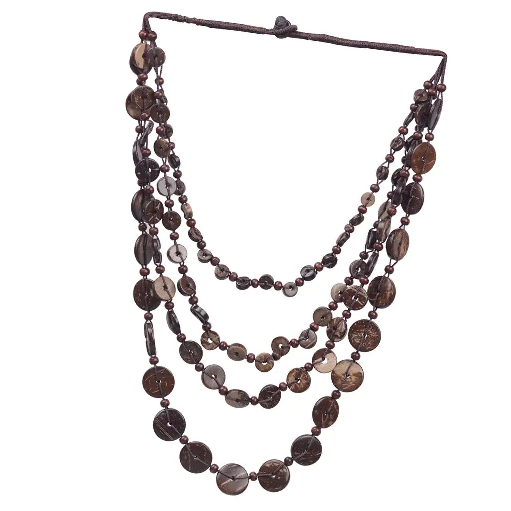Bohemian Multi-Layer Round Coin Pendants Ethnic Necklace for Women