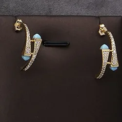 Luxury Waterdrop Stud Earring Jewelry For Women Wedding Party Cubic Zircon High End Craft Dubai Bridal Jewelry HXS001
