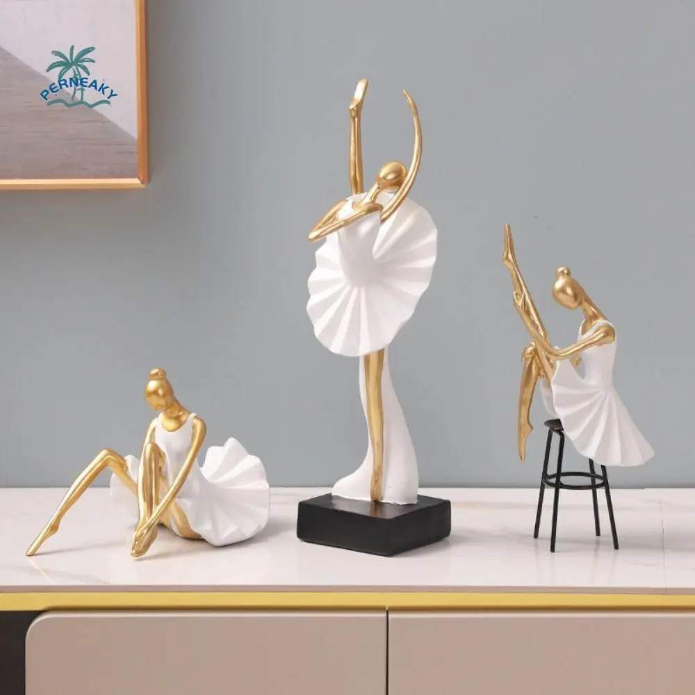 

Kawaii Nordic Style Ballet Girl Statue Mini Exquisite Dancer Statue Statuette Romance Handmade Resin Ballet Dancer Figurine Desk