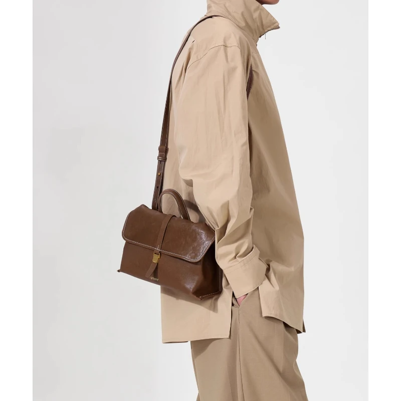 Songmont Traveling Small Crossbody Bag Vegetable Tanned Cowhide Shoulder Crossbody Bag