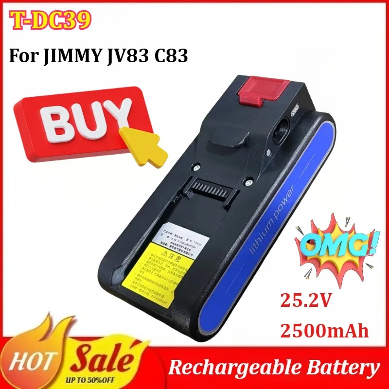 

Новая аккумуляторная батарея T-DC39 25.2V 2500mAh для ручного беспроводного пылесоса JIMMY JV83 C83, резервный источник питания