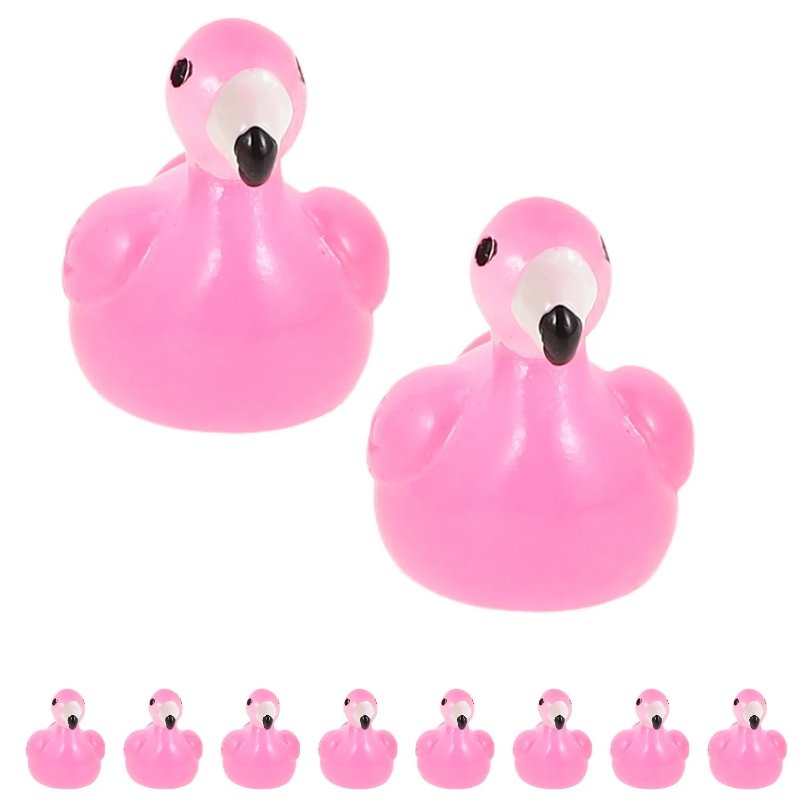 50Pcs Mini Flamingo Decorations Outdoor Garden Lawn Ornament Tiny Resin Flamingos for Birthday Wedding Party Cake Yard Decor