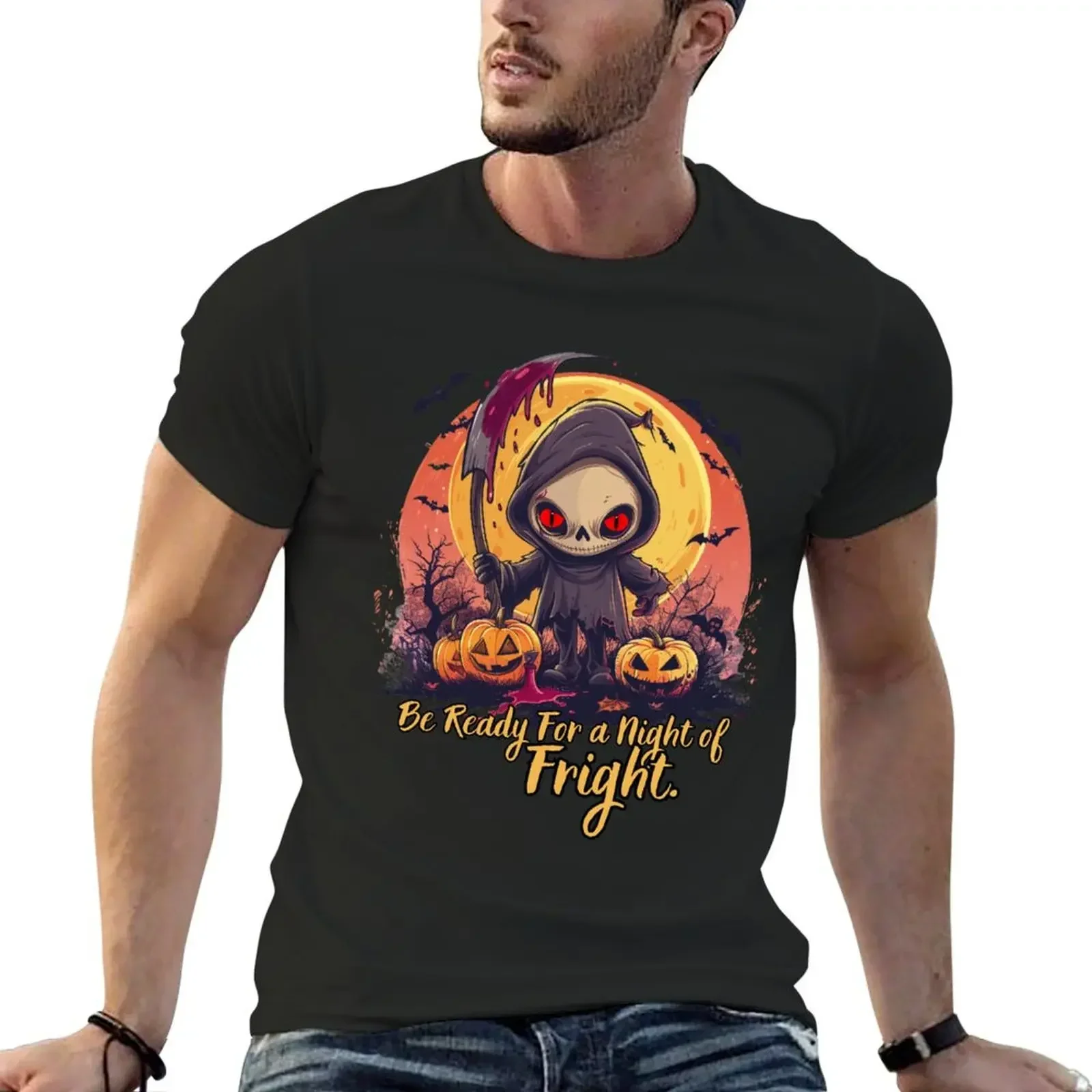 

Happy Halloween.Be Ready For a Night of Fright T-Shirt summer 2025 man clothes tshirts personalised heavyweight t shirts for men