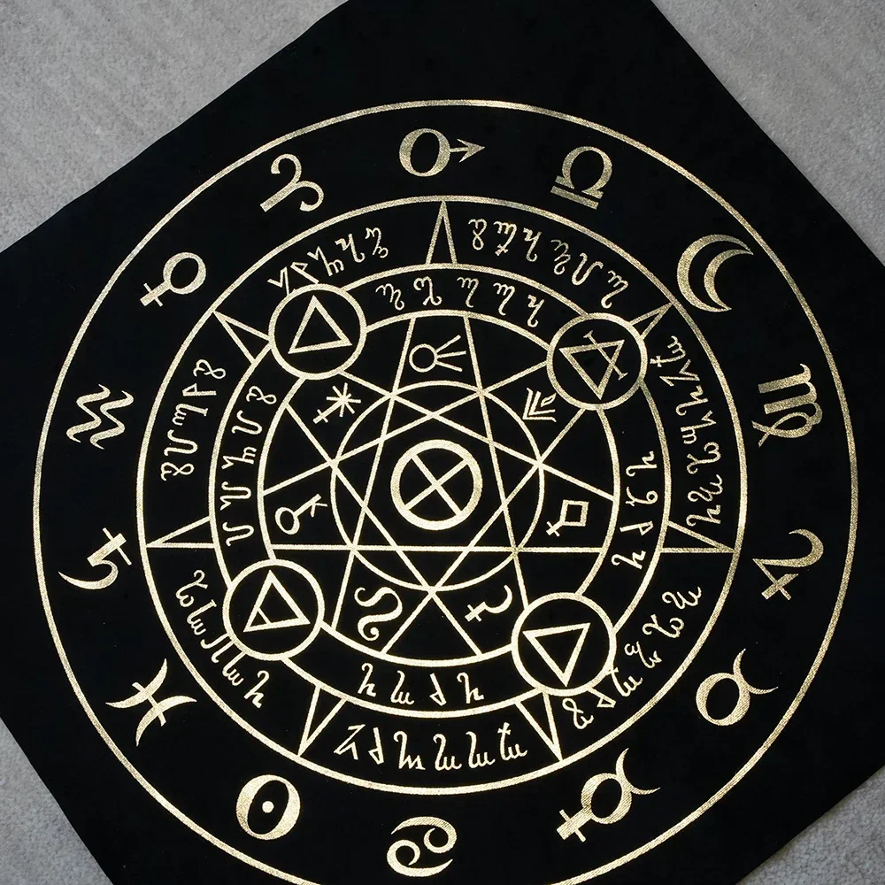 Alchemy Symbols Altar Tarot Cloth Moon Phases Astrology Tarot Cards Divination Special Tablecloth Witchcraft