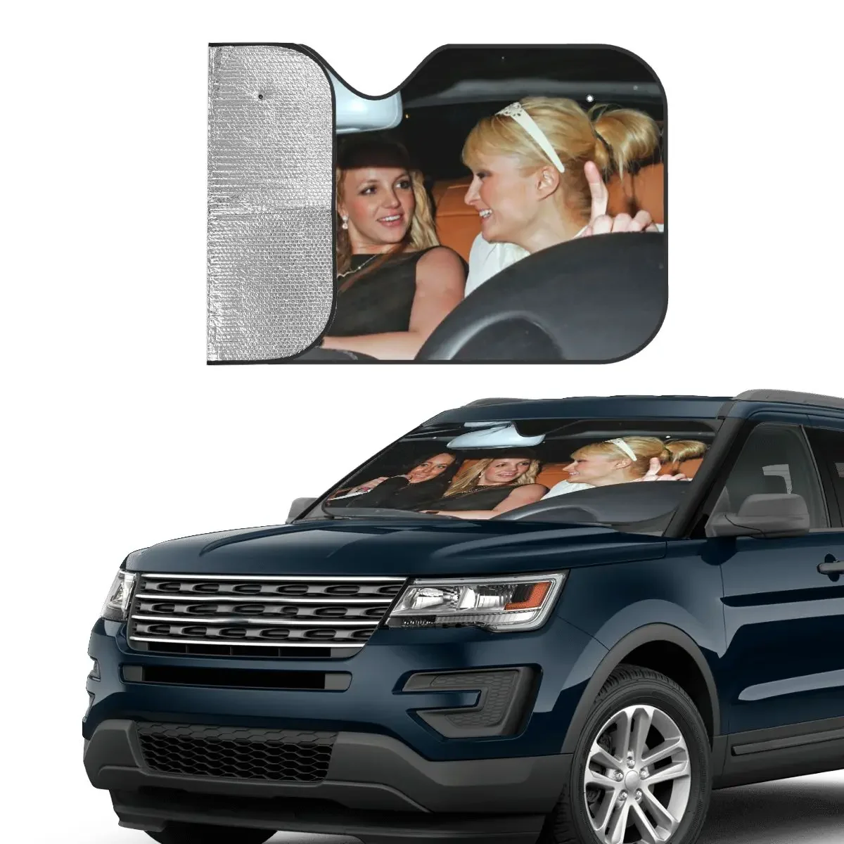 Paris Linsay Lohan Britney Spears Sunshade Windscreen Personality Car Front Windshield 70x130cm Sun Visor Accessories Covers