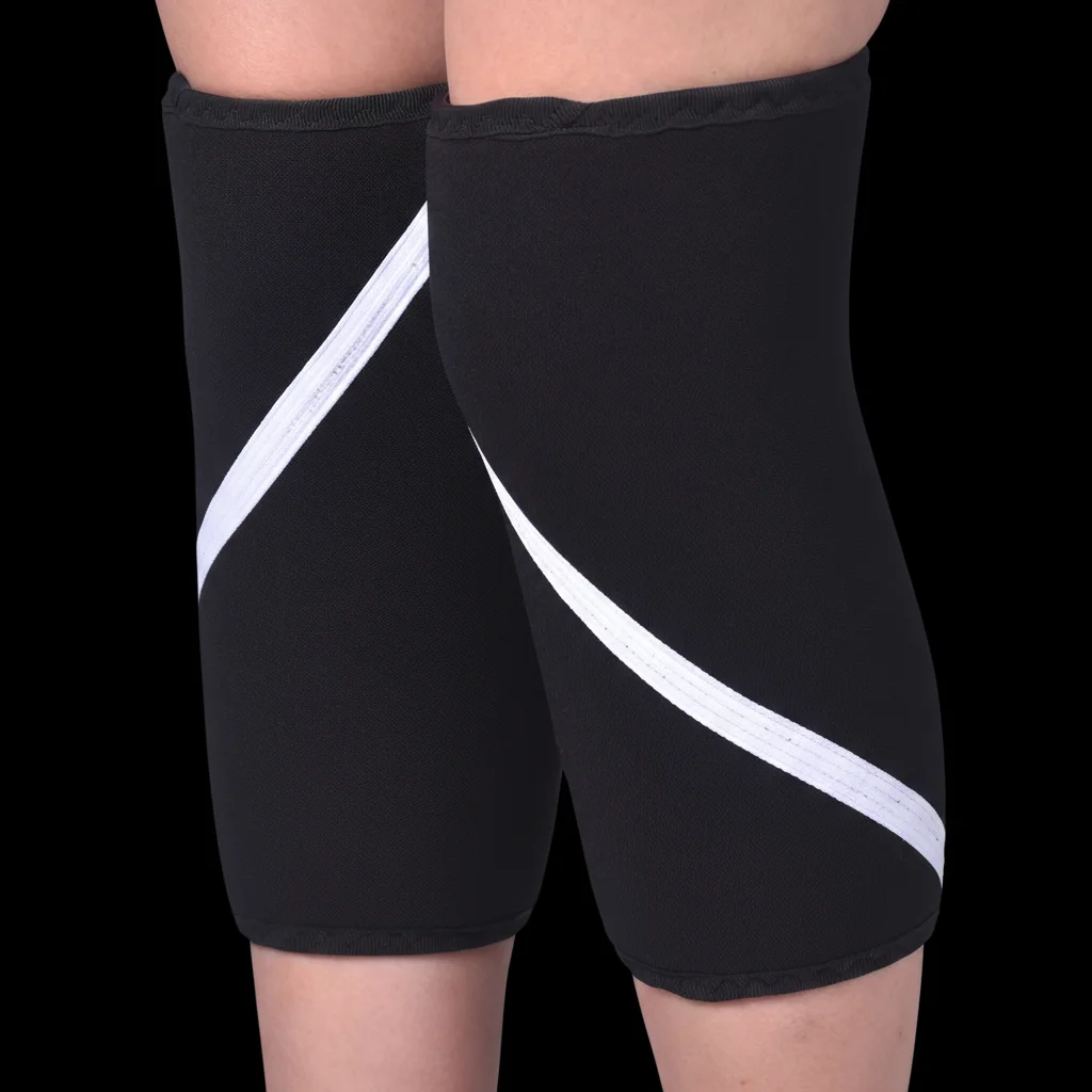 Lifting Knee Sleeves (1 Pair) Support & Compression for Weightlifting, Powerlifting & Cross Training - 7mm Neoprene Sleeve for