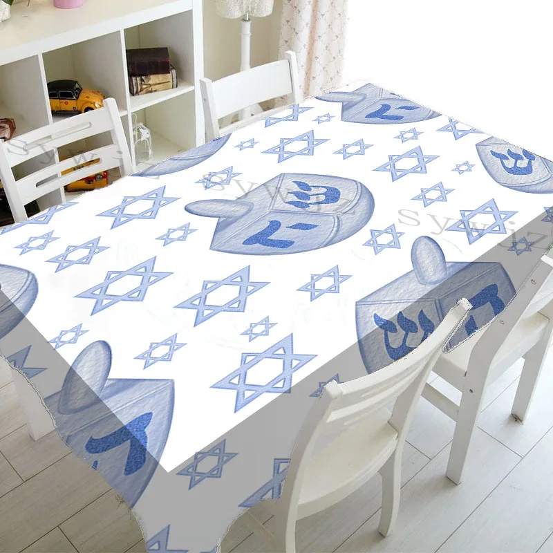 

Passover Waterproof Tablecloth Party Decoration Jewish Hebrew Rectangle Tablecloth Kitchen Dining Decoration Passover Seder