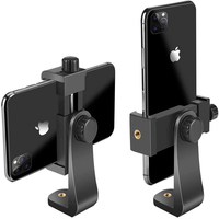 360 Degree Universal Mobile Phone Clip Compatible With All 1/4 Screw Cellphone Holder Tripod Mount Desk Tripod Adapter