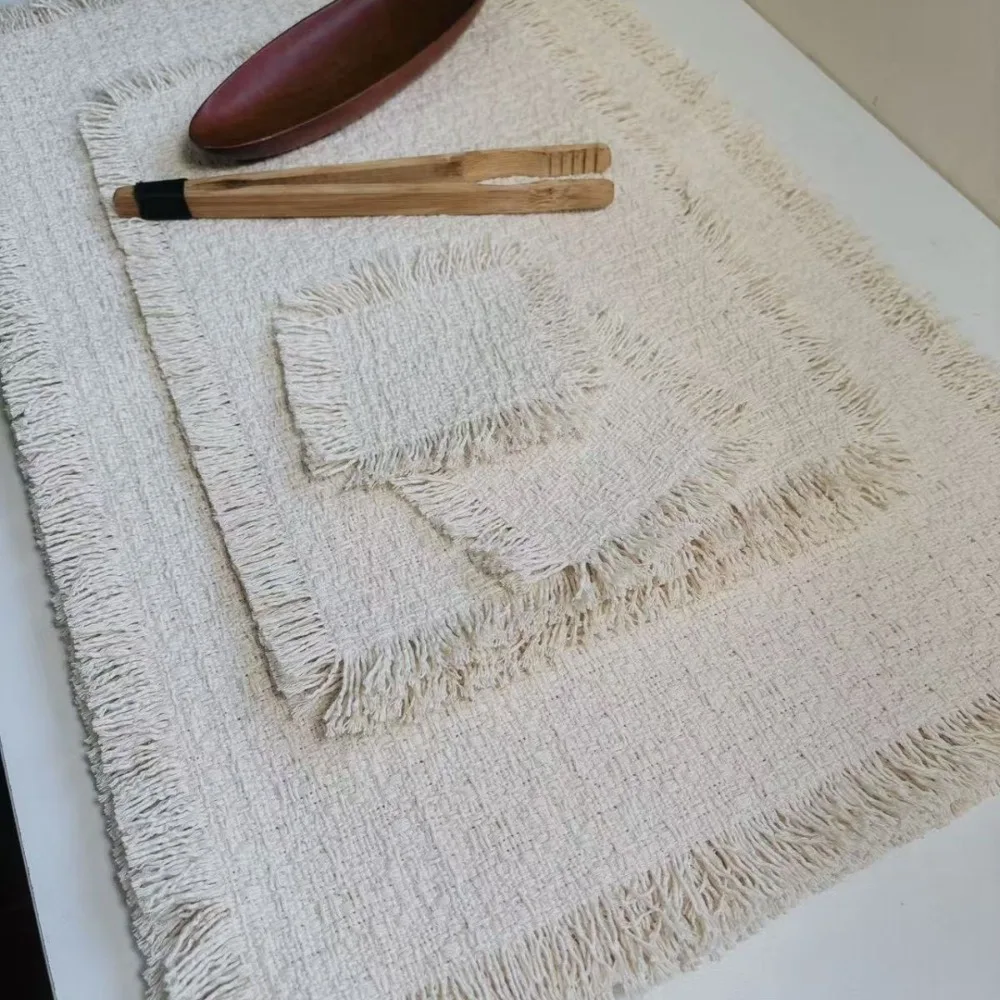 Tassel Mao Mao Pad, Handmade Tea Party Xiaohongshu Blogger Photo Pad Heat Insulation Pad Dry Bubble Pad Embroidery