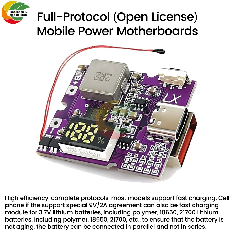 Mini Model 22.5W Charging Treasure Two-way Fast-harging Mobile Power Module Circuit Board DIY Motherboard Sets of Materials