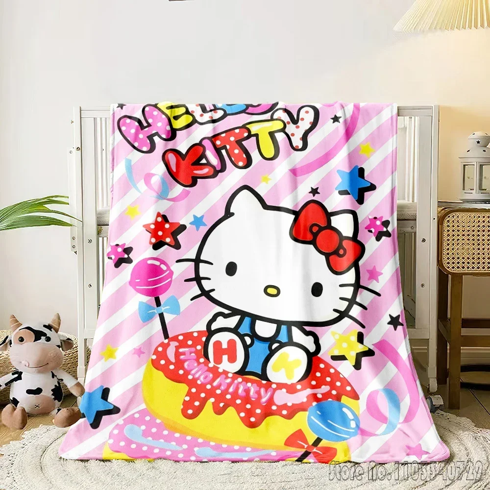 Hello Kitty blanket Sanrio adorns cute girl room to keep warm blanket super cute thin blanket  Portable  Anti-Pilling  Picnic