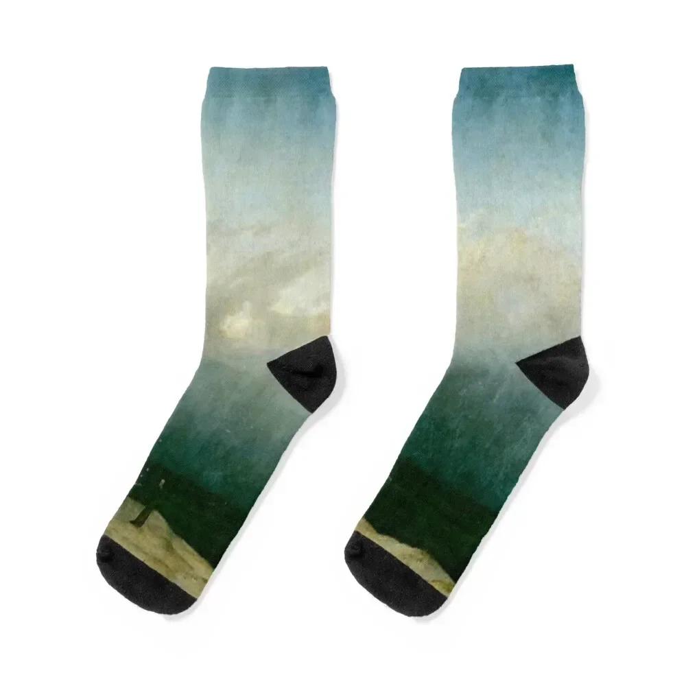 Caspar David Friedrich - The Monk by the Sea, (1808-1810) , artwork by Caspar David Friedrich Socks anti-slip Socks Men Women's