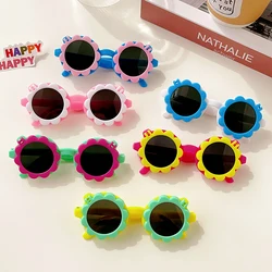 2023 Children Flip Solid Colors Flower Round Polarized Sunglasses Baby Kids Outdoor Sun Protection UV400 Boys Girls Sunglasses