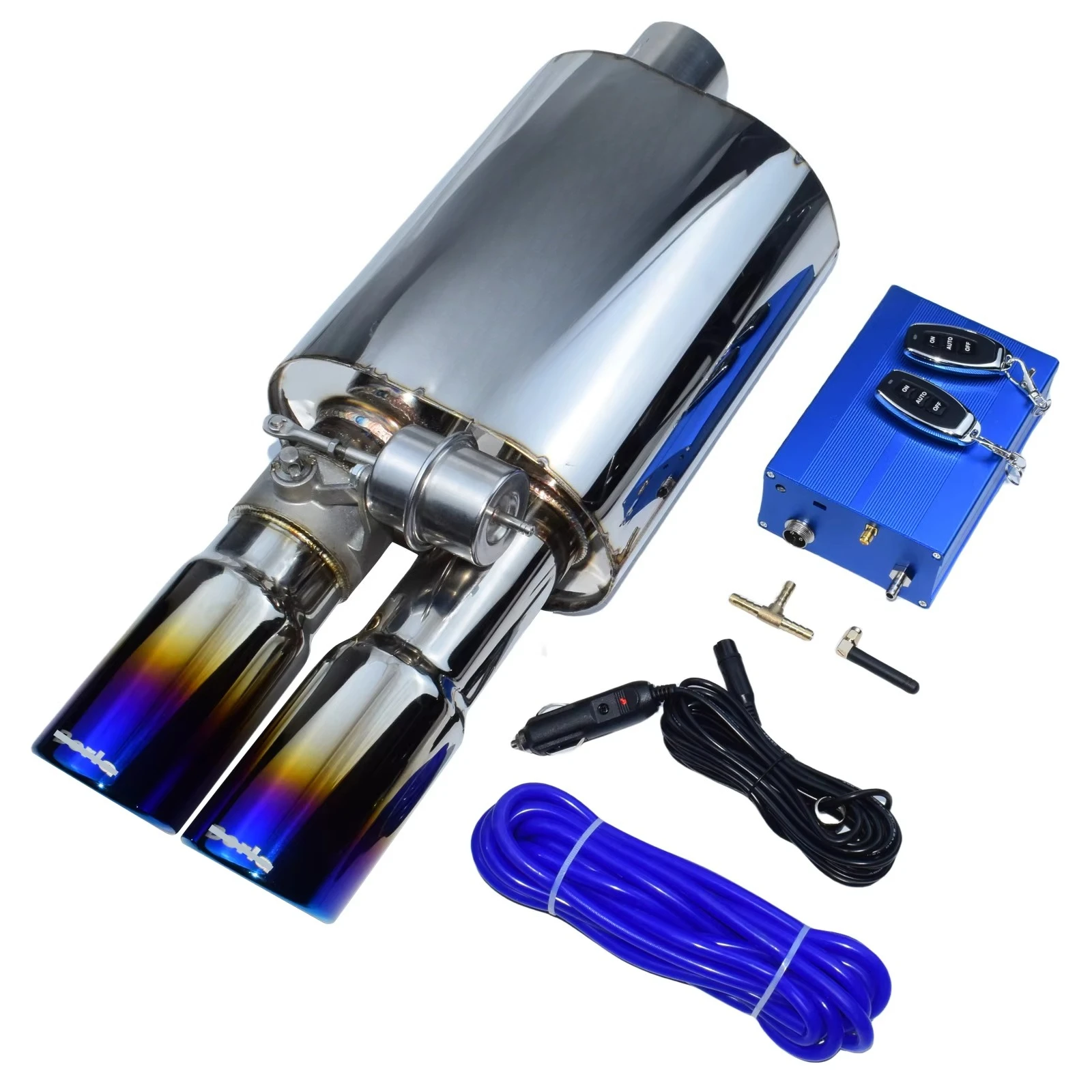 

Car Valvetronic Muffler Valved Muffler Universal Fit 2.5Inch Stainless Steel Vacuum Valve Exhaust Pipe Controller Remote Set