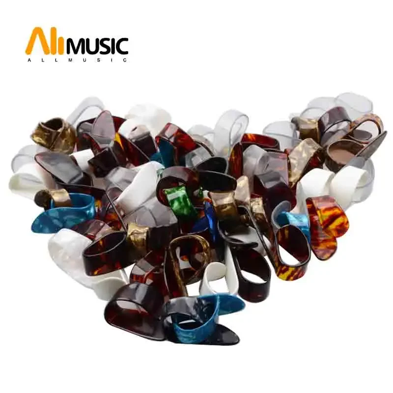 

100Pcs Acoustic Guitar Large Shell Thumb Picks Index Picks Celluloid Thumbpicks Plectrums Plastic