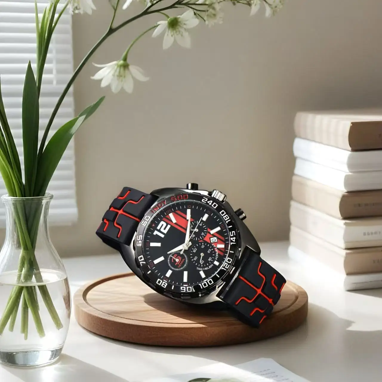 

Top Luxury 3-Pin Quartz Watch Men's Calf Leather Watch Strap Watch Night Glow Watch