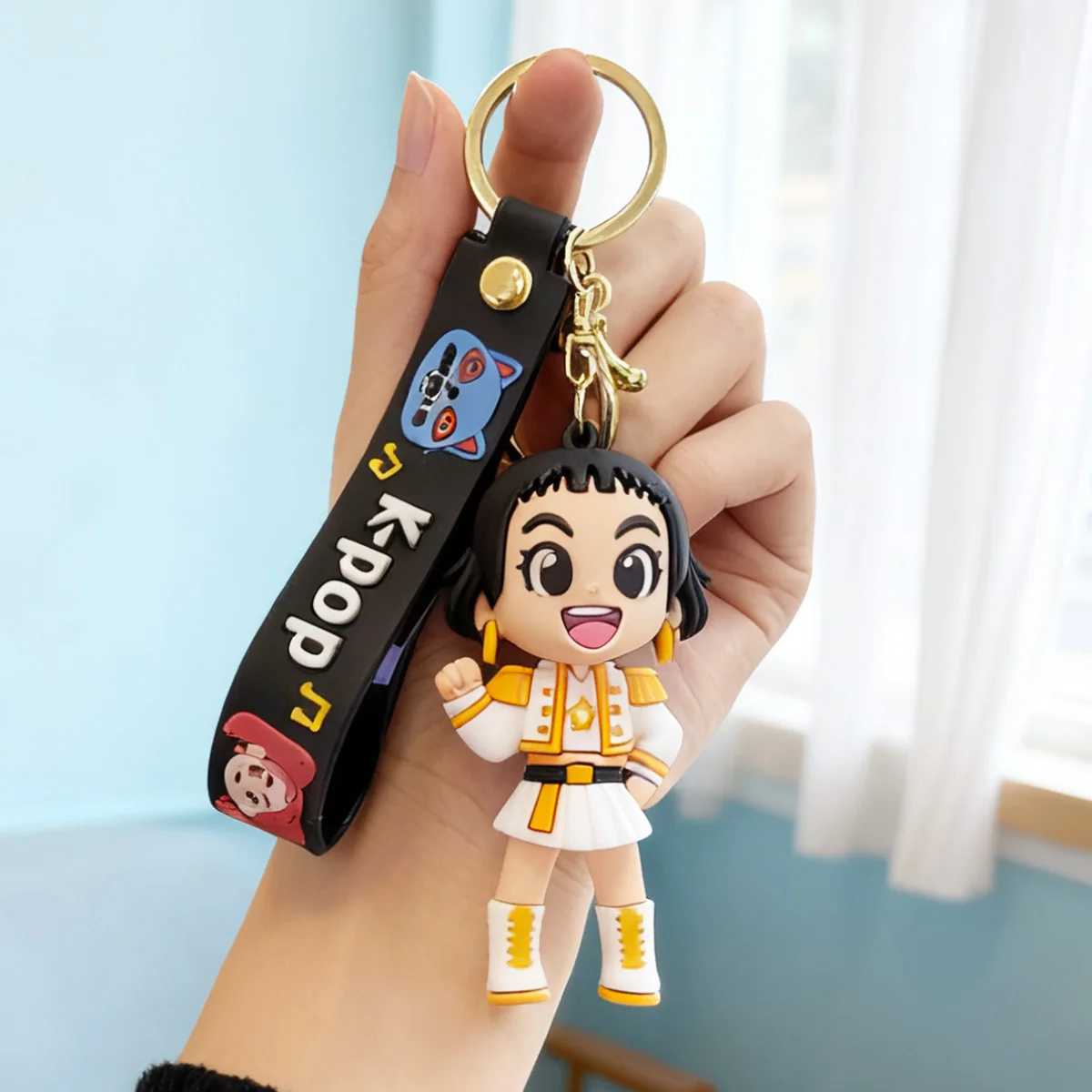 Porte-clés pendentif mignon en silicone, motif dessin animé/anime, avec pochette de rangement pour monnaie, cadeau pour étudiant, pendentif de sac à dos