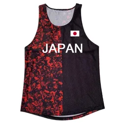 JAPAN Men's Athletic Running Tank Top Ultra Lightweight Marathon Singlet Y-Back Shirts Dry Fit Sleeveless Tank Tops