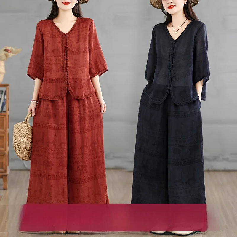 

Новый летний комплект: женская приталенная рубашка с рукавом 3/4 и брюки с широкими штанинами на резинке, универсальный, стильный, хорошее качество.