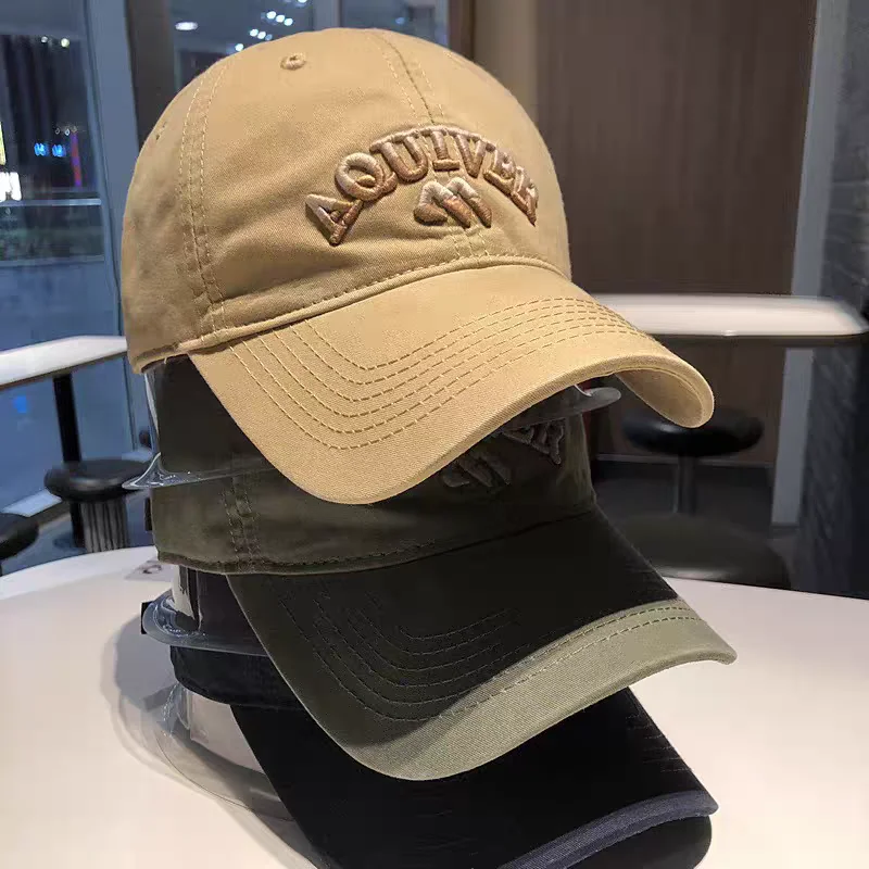 Chapéu de beisebol retrô coreano feminino outono inverno versátil ins rua carta bordado bonés verão casal masculino