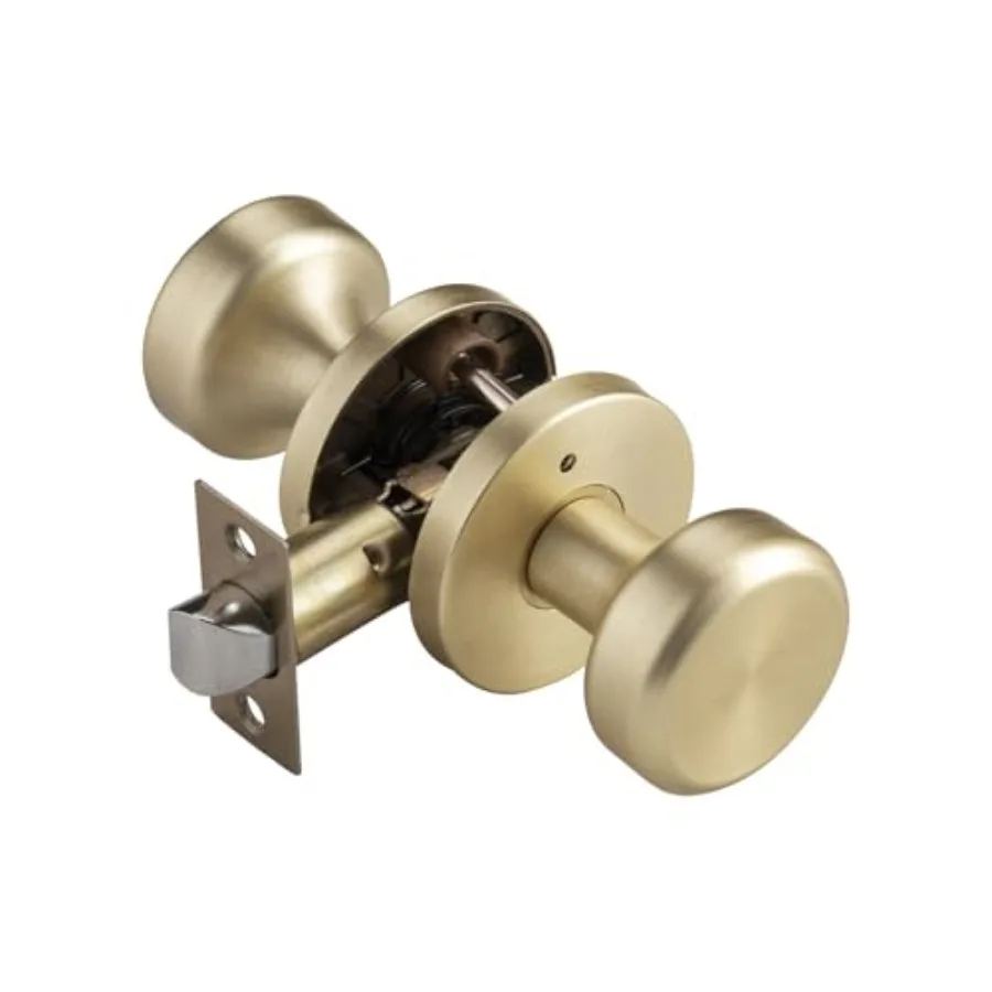 

Gold Door Knob Interior, Heavy Duty Door Knob with Lock, Pismo Doorknobs for Bath and Bedroom
