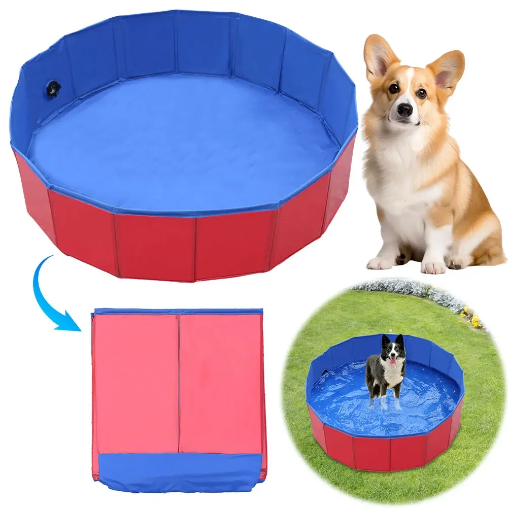 Foldable Pet Swimming Pool Collapsible Dog Tub Pet Bathing Tub for Pets Dogs Cats and Kids