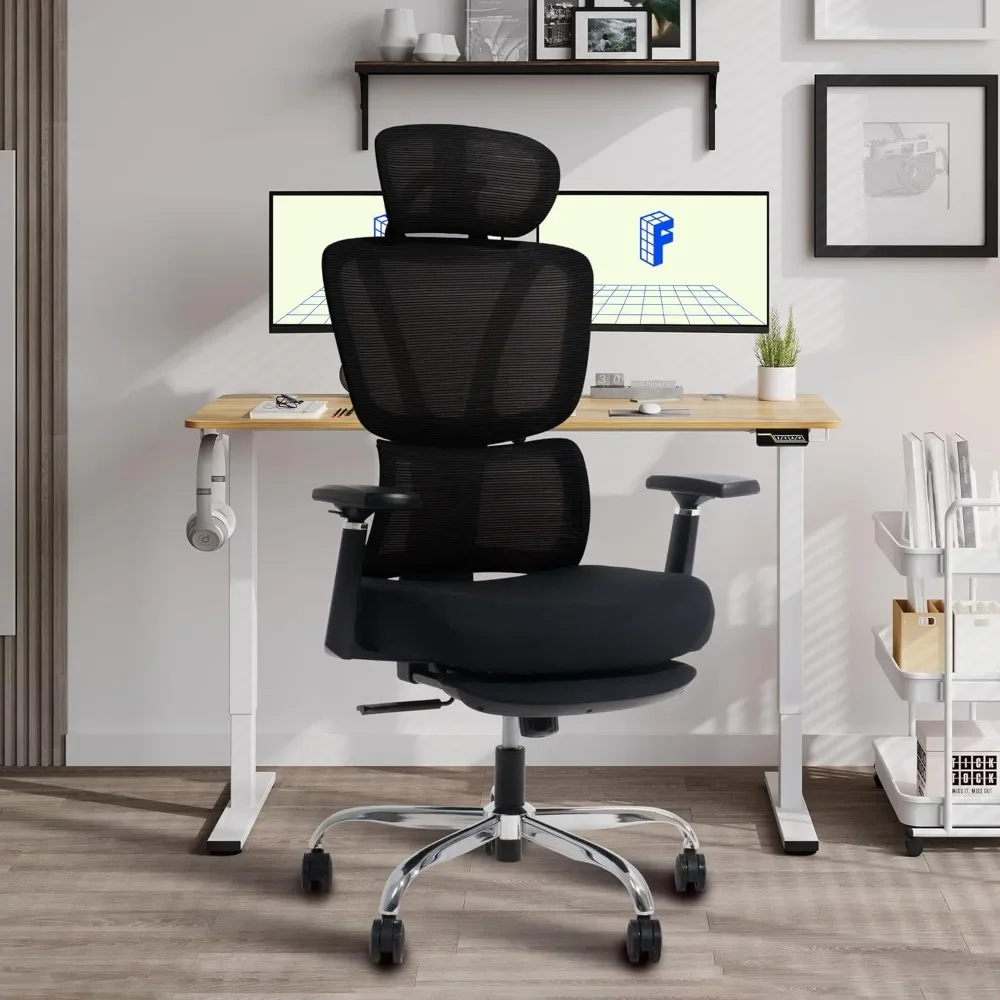 OC4 Plus Office Chair,Big and Tall Mesh Computer Desk Chair,Ergonomic Task Chair with Adjustable Lumbar Support,Headrest