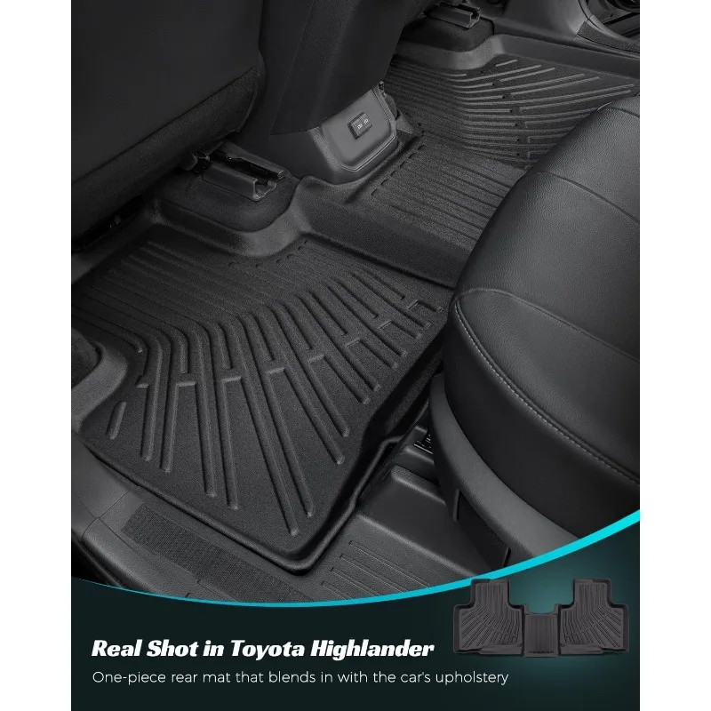 US Floor Mats for Toyota Highlander 2020-2024 7 Seats, All Weather TPE Rubber Floor Liners ,3 Row Set,2024 2023 2022 2021 2020