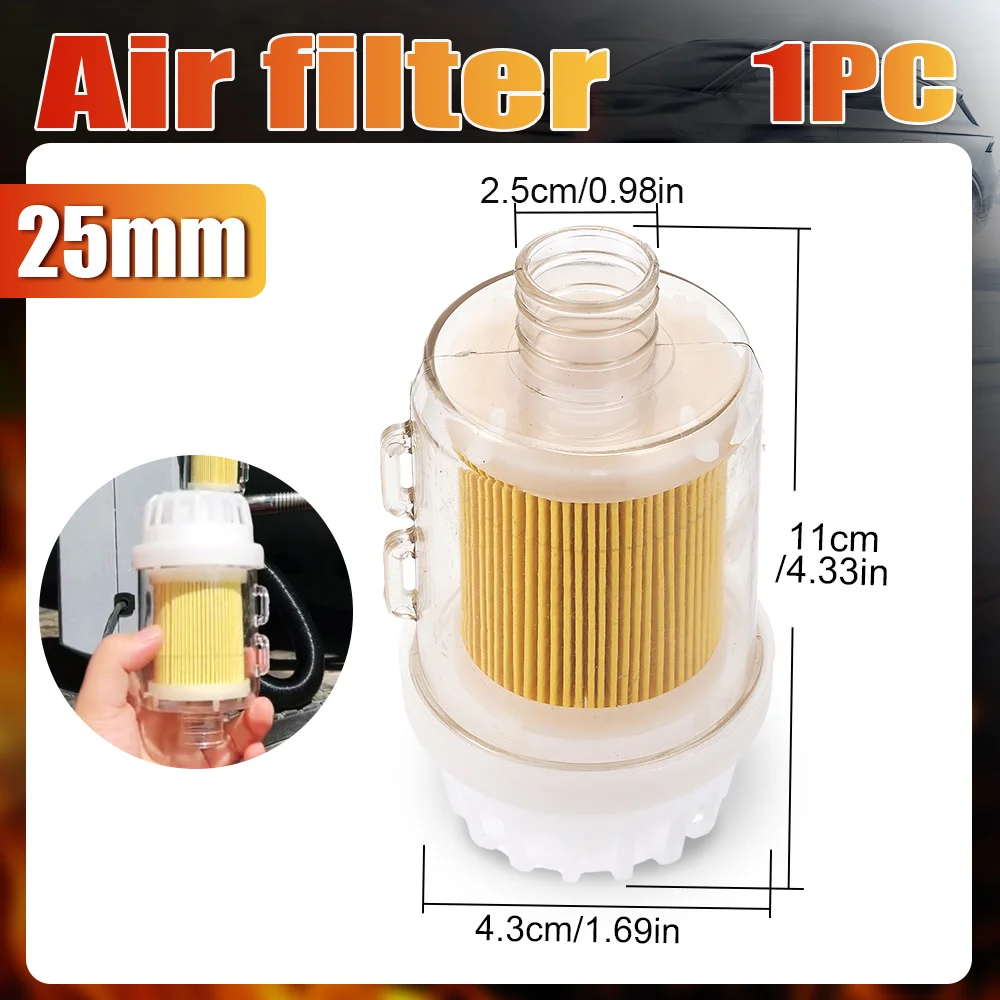 25MM Diesel Heater Air Intake Filter Kit 60CM Intake Hose 2 Clamps For 2Kw 5Kw 8Kw Parking Heater Rv Truck Camper Accessory