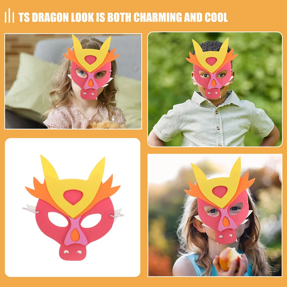 10 pçs máscaras do ano do dragão leve cosplay engraçado animal máscara adereços para crianças masquerade fontes de festa máscara de dragão