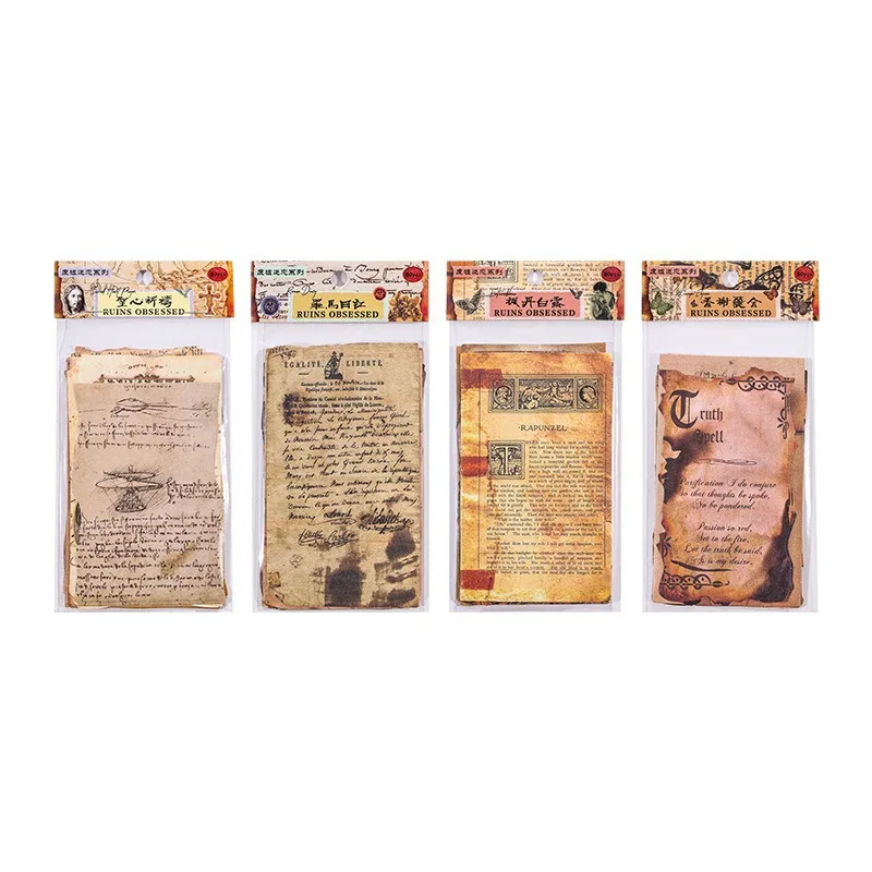 30 قطعة من الورق ذات الحافة المحروقة العتيقة، لوازم المجلات غير اللاصقة، مواد سكرابوكينغ المتعثرة #2