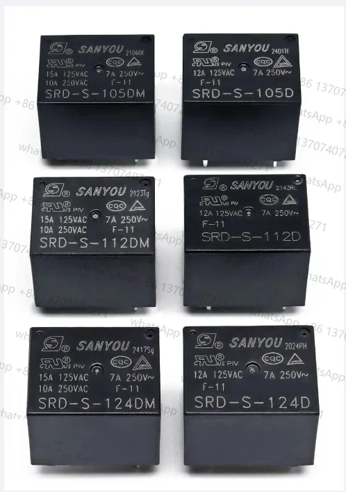 20 peças SRD-S-105D 112d 124d 105dm 112dm 124dm 10a 4pin 5pin 100% novo relé original