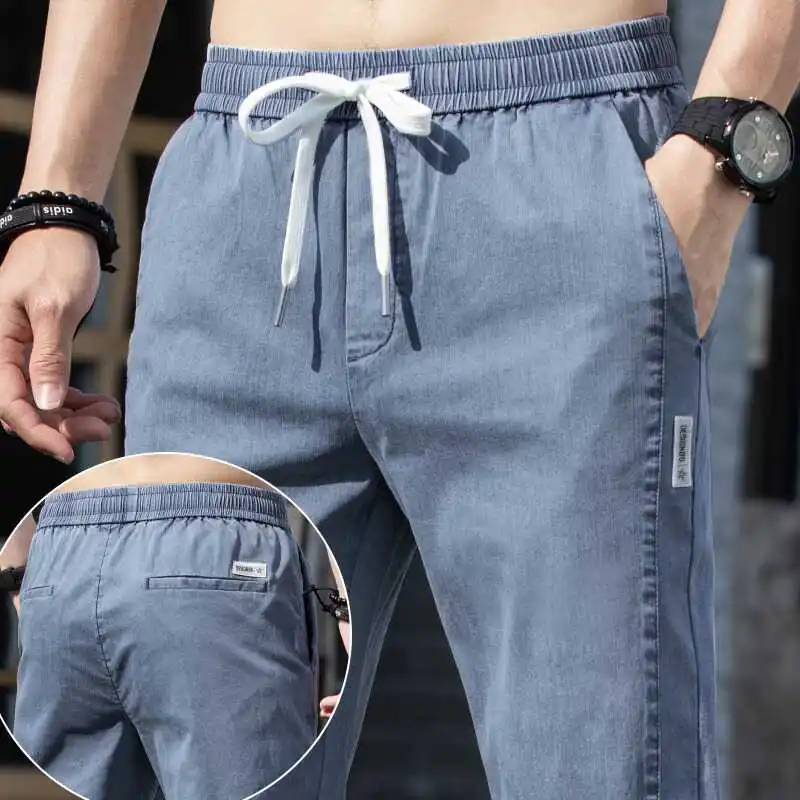 

Iron-Free Spring Autumn Men's Jeans No Metal Casual Pants for Fujian Cany Work Youth Vitali Sle Long Pants