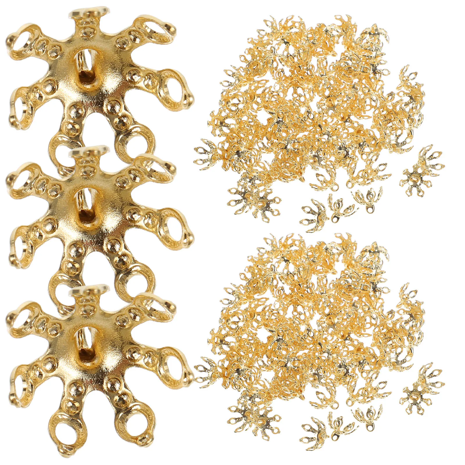 

100pcs Copper Bead Caps For Jewelry Making Diy Necklace Bracelet Craft Supplies Metal End Caps Beads Finding Components