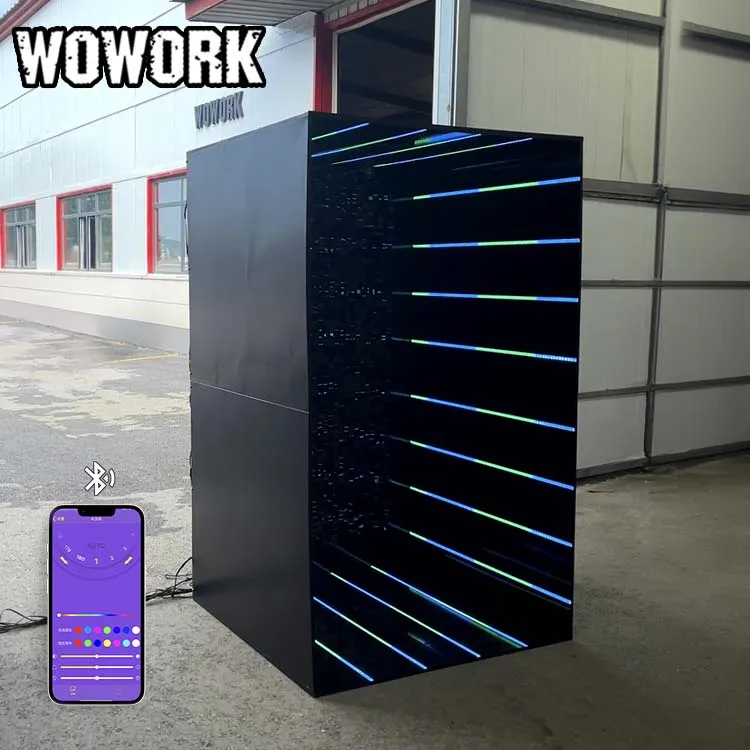 WOWORK Wholesale Metal Detachable Mirror Tunnel Photo Booth Walk-in Box for Party Prom Event Backdrop Decoration