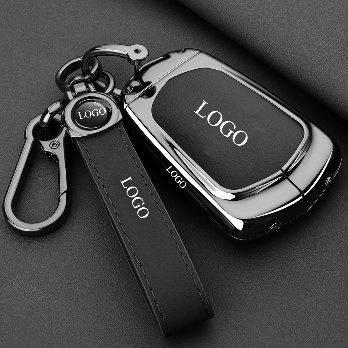 

Car Key Case Cover Shell Fob for Cadillac 2015-2019 ATS CT6 CTS DTS XT5 Escalade ESV SRX STS XTS ELR Remote Key Holder Keychain