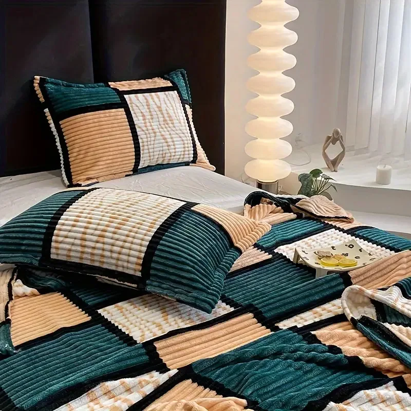 2 szt./komplet Flanelowe poszewki na poduszki 100% poliester Miękkie, ciepłe, luksusowe pościel na wszystkie pory roku Nowoczesne, proste akcesoria do sypialni