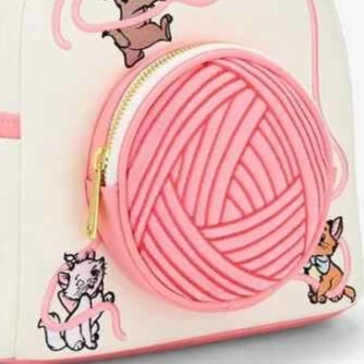 New The Aristocats Yarn Ball Marie Cat Cosplay Womens Double Strap Shoulder Bag Purse Mini Backpack view 5