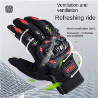 Men's summer touch screen gloves anti-fall and anti-slip racing full finger gloves breathable motorcycle windproof gloves
