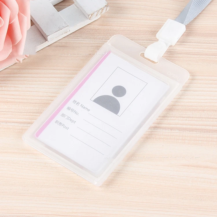 Transparent Retractable Card Holder Girl Student Clear ID Card Pass Cover With Ring Women Badge Card Case New