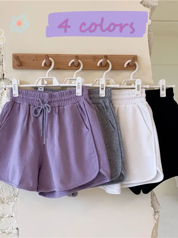 Pantaloncini Elasticizzati Taglie Forti a Vita Alta, Larghi ed Elastici, Casual per Casa, Estivi, Stile Coreano, Morbidi e Rilassati