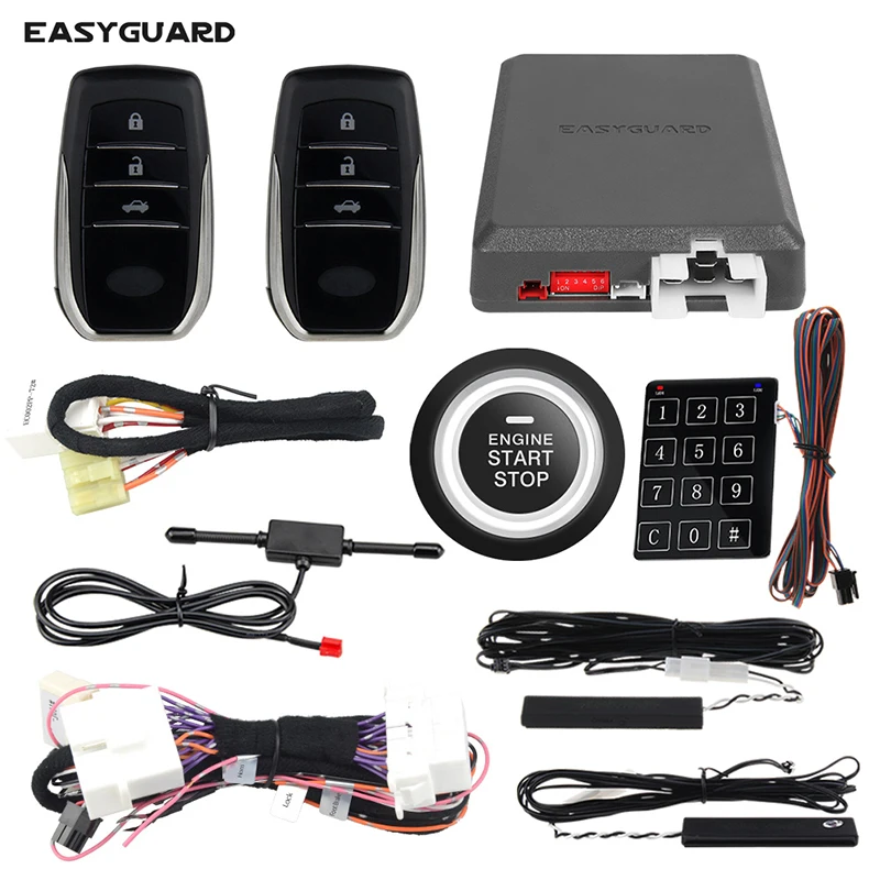 

EASYGUARD Plug & Play CAN BUS fit for TOYOTA hilux 2016-2020 push button start PKE car alarm system remote auto starter