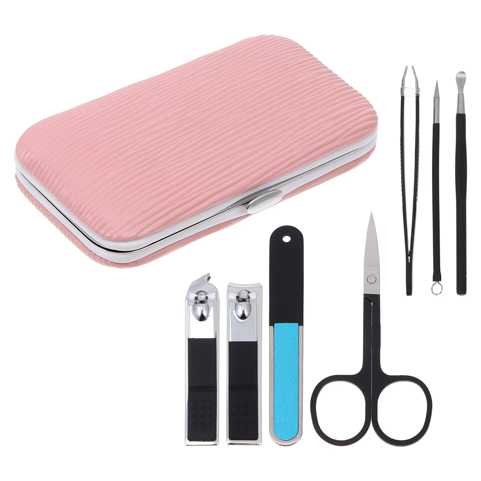 

7pcs Nail Clipper Durable PU Case Compact Travel Manicure Tools Hard Nails Nail Clipper Set Trimmer Pedicure Kit