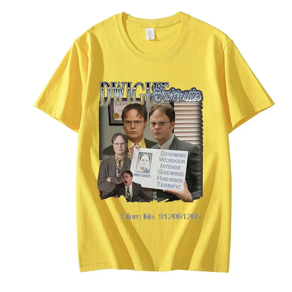 Funny Dwight Schrute Homage T Shirt Men Short Sleeved Pure Cotton T-shirt TV Show US The Office Michael Scott Fashion T-shirts