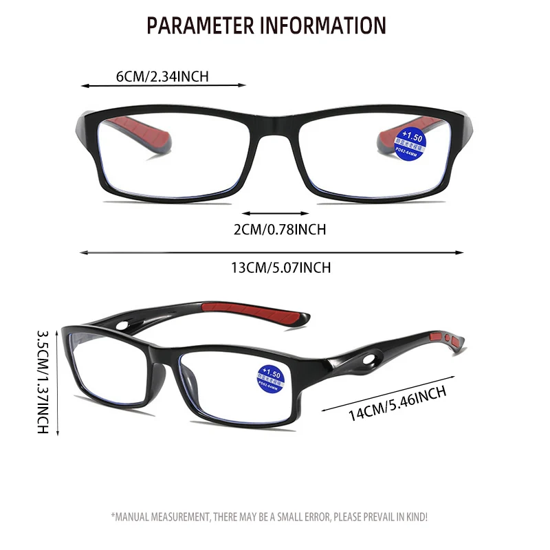 5-pack Fashion Square Frame Eyeglasses for Men and Women, Suitable for Senior Lightweight Reading Glasses