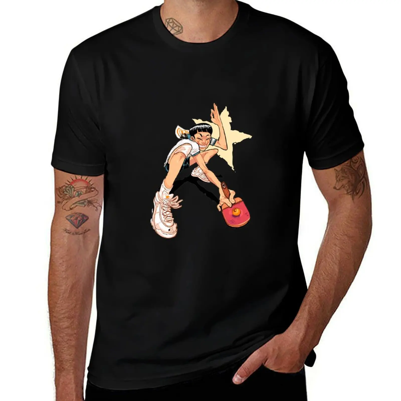 Ping Pong the Animation T-Shirt Gym Exercise Short Sleeve T-Shirt
