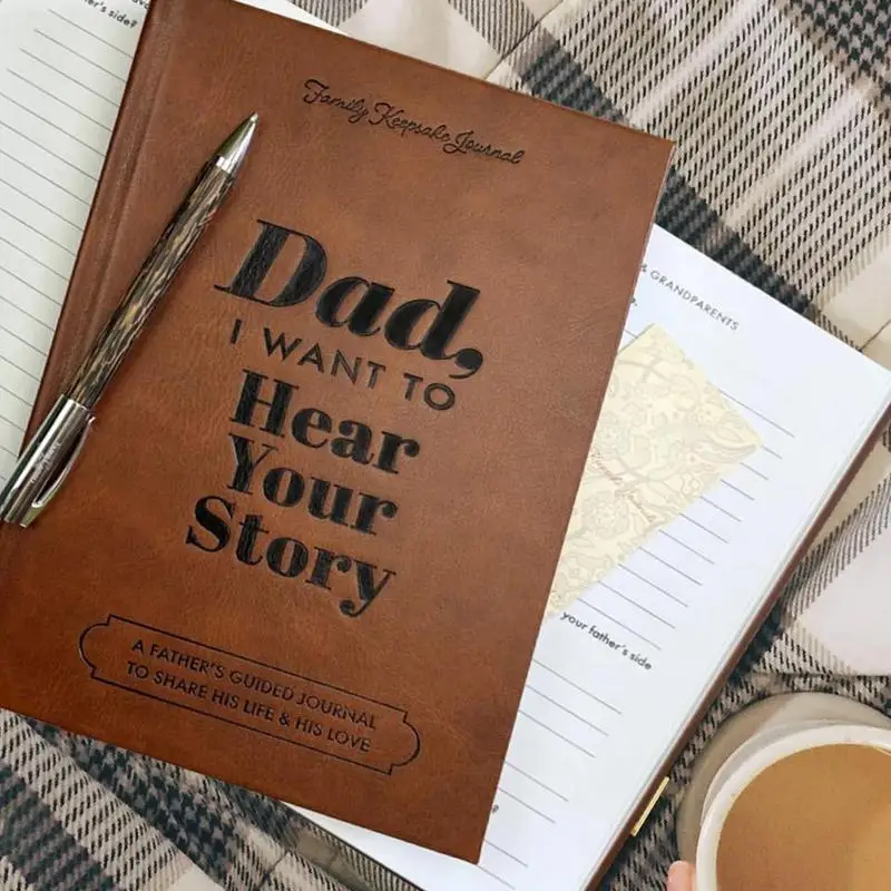 Dad, I Want To Hear Your Story Notebook With Leather Cover Multi-functional Portable Exquisite Lettern Father