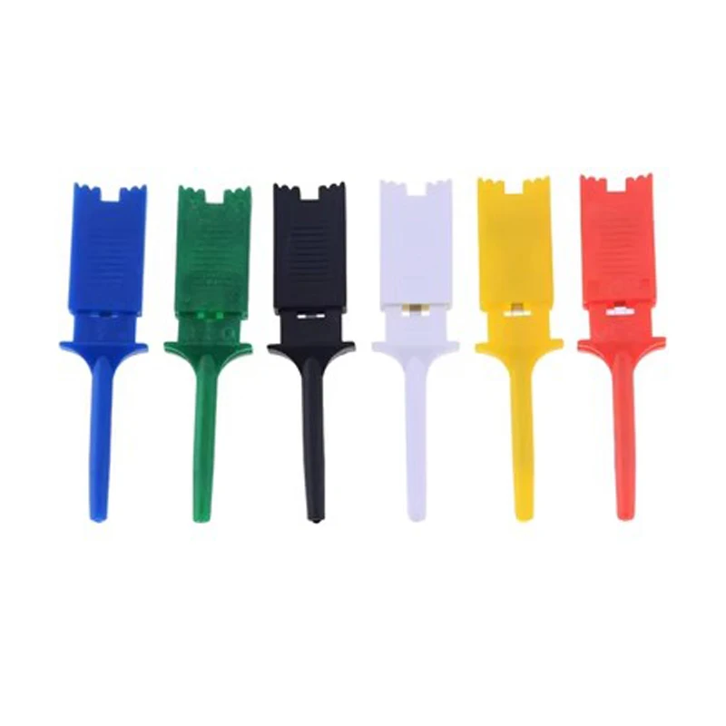 5pcs 200mm High Efficiency Test Hook Clip Logic Analyzer Cable Gripper Probe Test Clamp Kit Yellow/Red